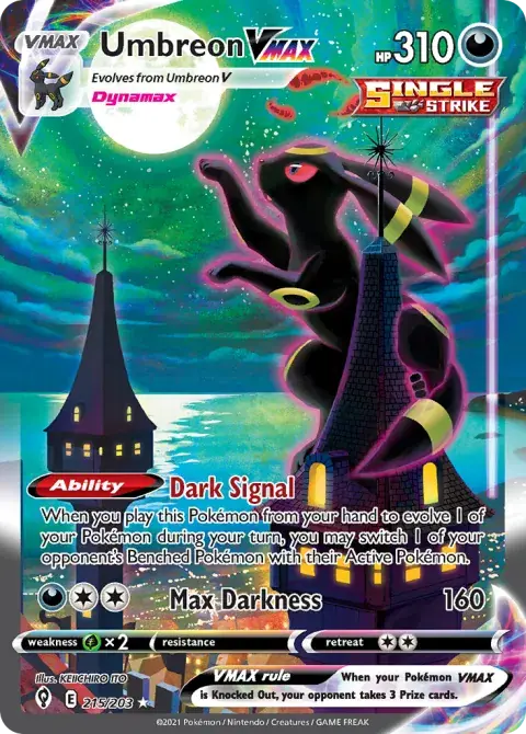 Umbreon VMAX 215/203 Alt Art — Evolving Skies