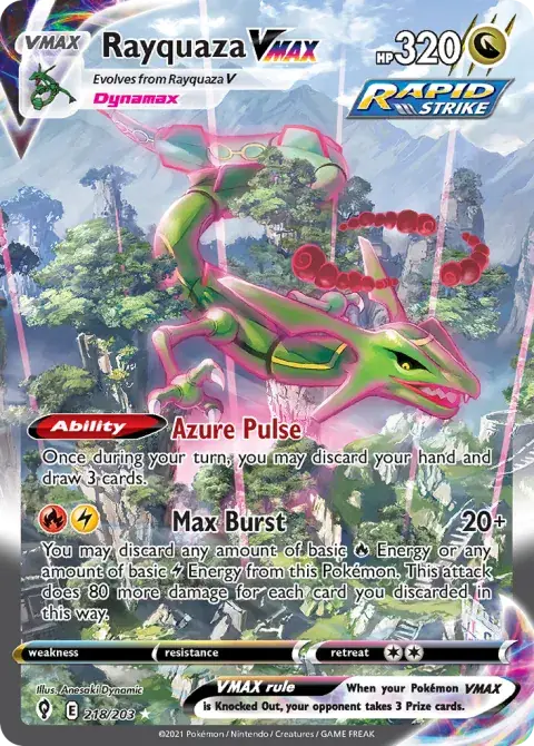 Rayquaza VMAX 218/203 Alt Art — Evolving Skies